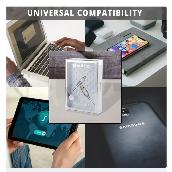 Type C Smart Chip Fast Charger Silver NWT - Picture 5 of 14